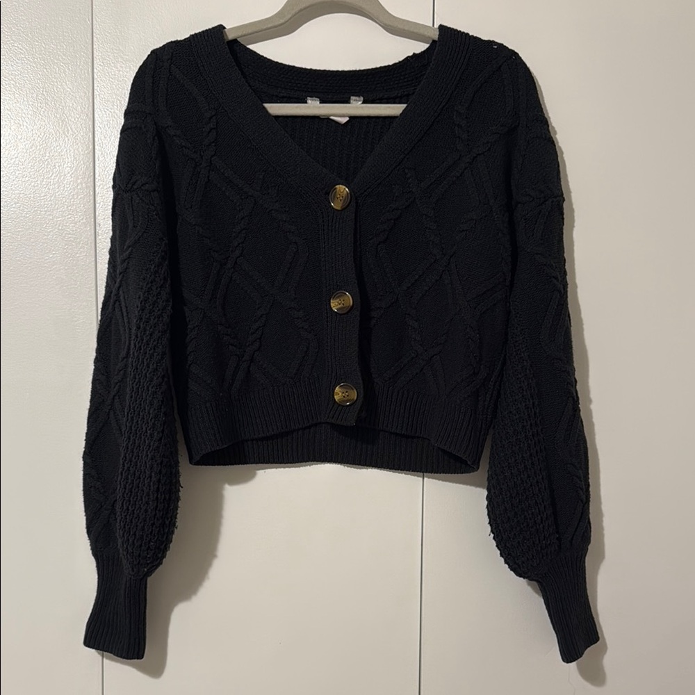 NOBO Black Cropped Cardigan Sweater